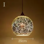 Modern 3d colorful nordic starry sky hanging glass shade pendant lamp lights e27 led for kitchen restaurant living room
