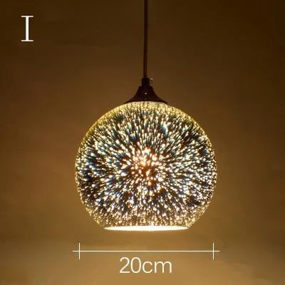 Modern 3d Colorful Nordic Starry Sky Hanging Glass Shade Pendant Lamp Lights E27 Led For Kitchen Restaurant Living Room 637256