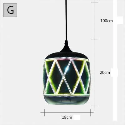 Modern 3d Colorful Nordic Starry Sky Hanging Glass Shade Pendant Lamp Lights E27 Led For Kitchen Restaurant Living Room 655145