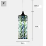 Modern 3d colorful nordic starry sky hanging glass shade pendant lamp lights e27 led for kitchen restaurant living room