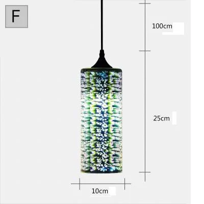 Modern 3d Colorful Nordic Starry Sky Hanging Glass Shade Pendant Lamp Lights E27 Led For Kitchen Restaurant Living Room 728846