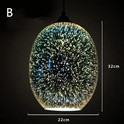 Modern 3d Colorful Nordic Starry Sky Hanging Glass Shade Pendant Lamp Lights E27 Led For Kitchen Restaurant Living Room 910541