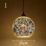Modern 3d colorful nordic starry sky hanging glass shade pendant lamp lights e27 led for kitchen restaurant living room