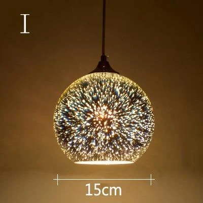 Modern 3d Colorful Nordic Starry Sky Hanging Glass Shade Pendant Lamp Lights E27 Led For Kitchen Restaurant Living Room 933895