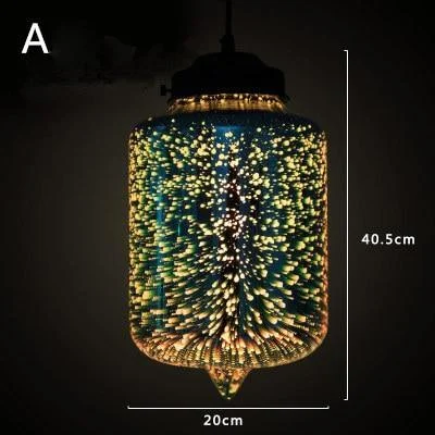 Modern 3d Colorful Nordic Starry Sky Hanging Glass Shade Pendant Lamp Lights E27 Led For Kitchen Restaurant Living Room 942930