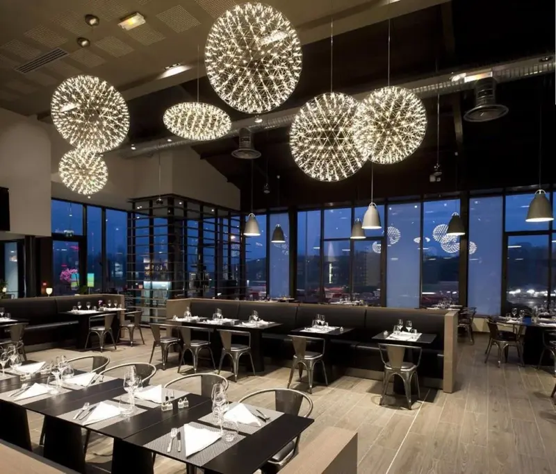 Modern firework led stainless steel pendant lights