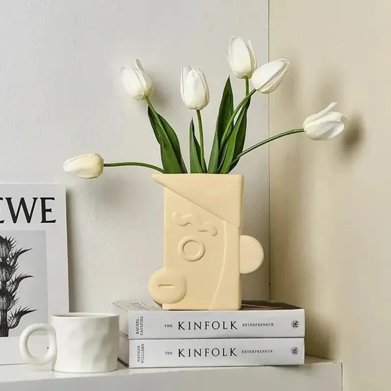 Modern geometric ceramic vase