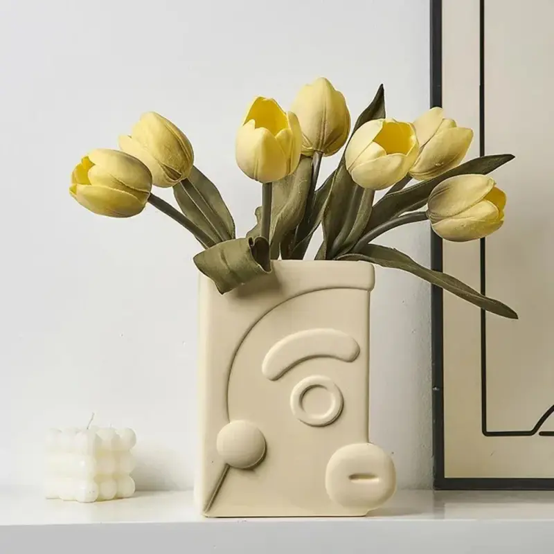 Modern geometric ceramic vase