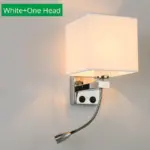 Modern indoor led hotel bedroom wall lamp w usb charging
