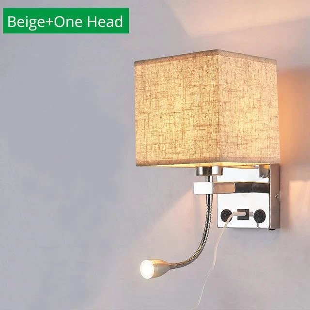 Modern Indoor Led Hotel Bedroom Wall Lamp W Usb Charging 150217