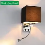 Modern indoor led hotel bedroom wall lamp w usb charging