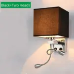 Modern indoor led hotel bedroom wall lamp w usb charging