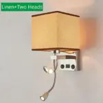Modern indoor led hotel bedroom wall lamp w usb charging