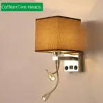 Modern indoor led hotel bedroom wall lamp w usb charging