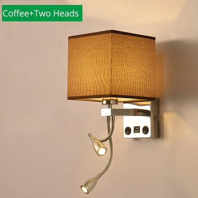 Modern Indoor Led Hotel Bedroom Wall Lamp W Usb Charging 937665