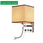 Modern indoor led hotel bedroom wall lamp w usb charging