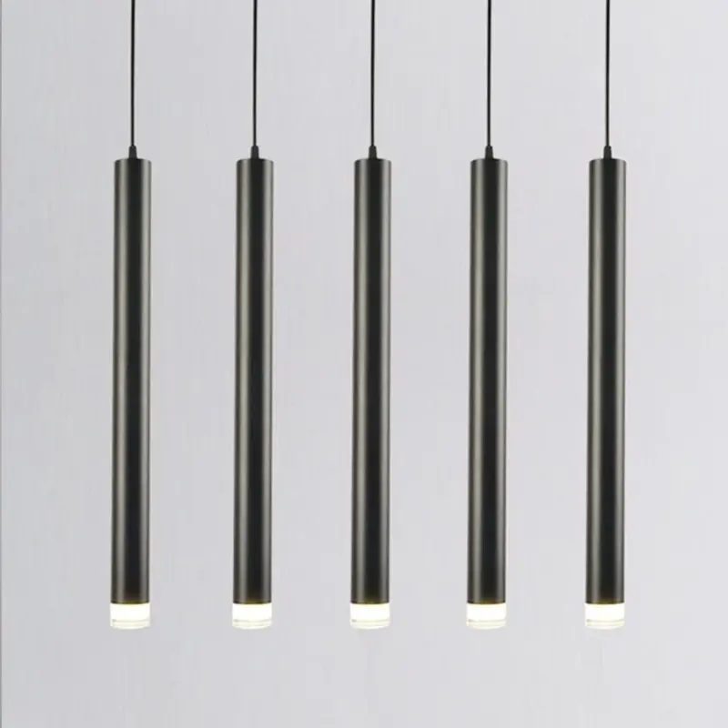 Modern long hanging 1 wide mini pendant lights