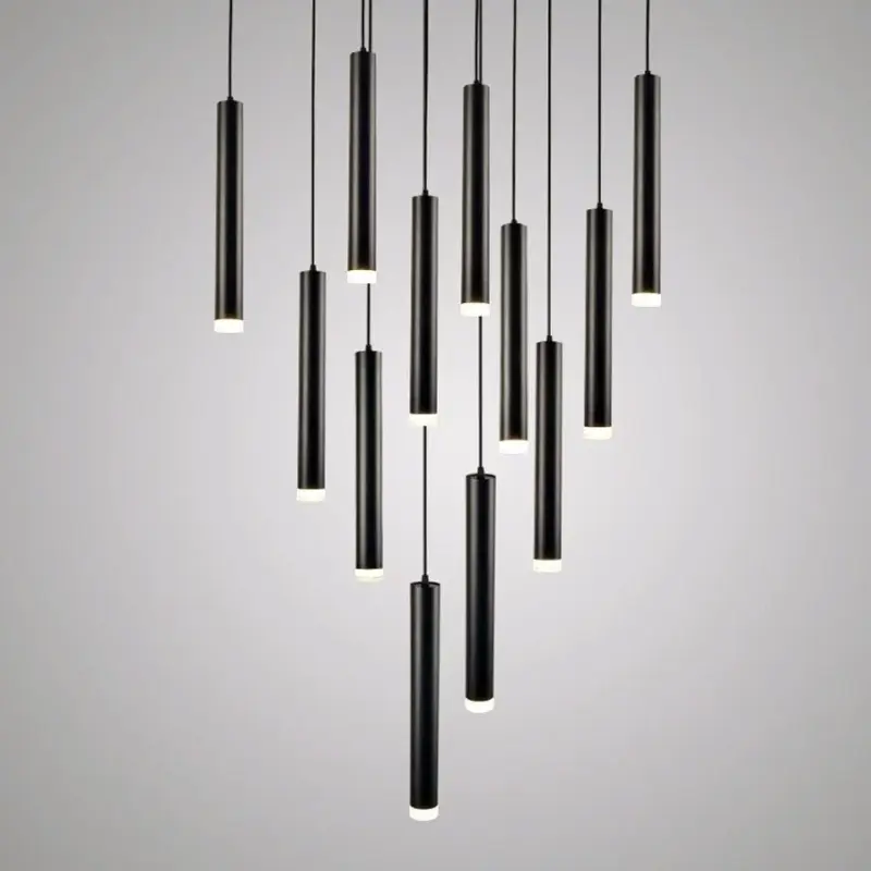 Modern long hanging 1 wide mini pendant lights