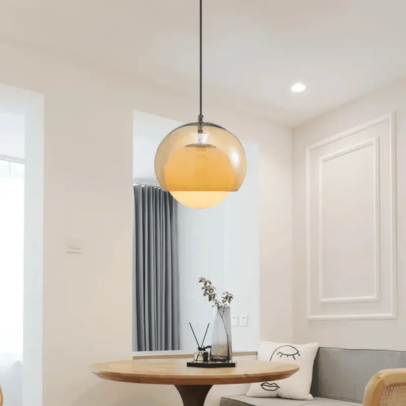Modern minimalist glass ball pendant light