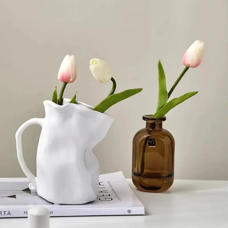Modern minimalist irregular ceramic vase