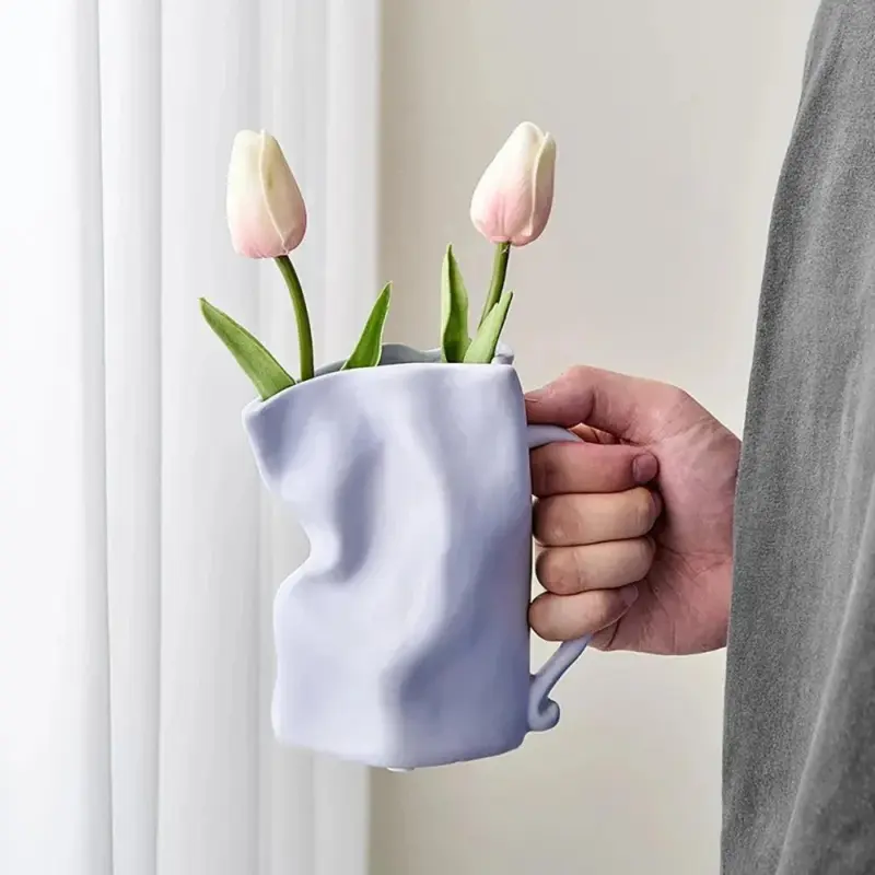 Modern minimalist irregular ceramic vase