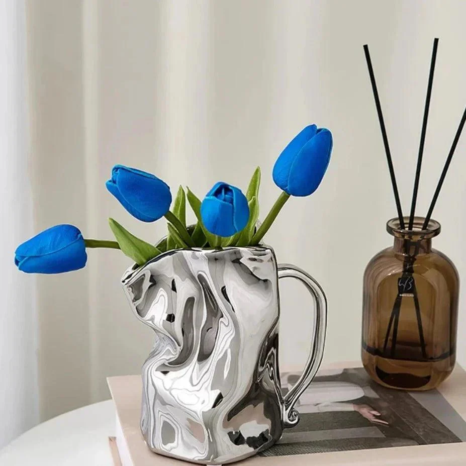 Modern Minimalist Irregular Ceramic Vase 874655