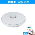 Modern rgb led ceiling lights home lighting 36w 60w bluetooth with remote control