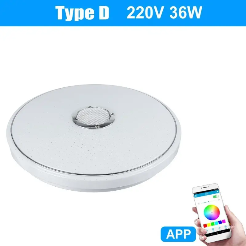 Modern rgb led ceiling lights home lighting 36w 60w bluetooth with remote control