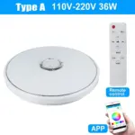 Modern rgb led ceiling lights home lighting 36w 60w bluetooth with remote control