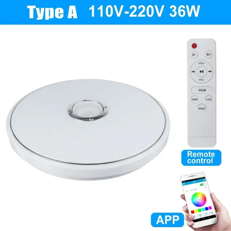 Modern rgb led ceiling lights home lighting 36w 60w bluetooth with remote control