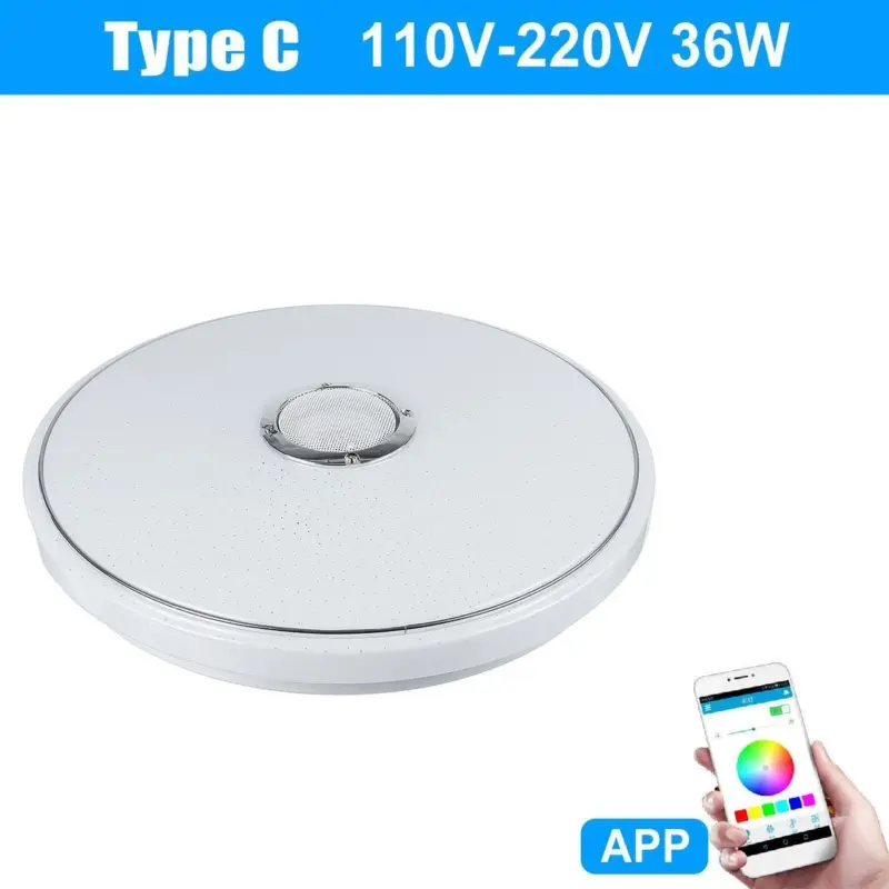 Modern rgb led ceiling lights home lighting 36w 60w bluetooth with remote control