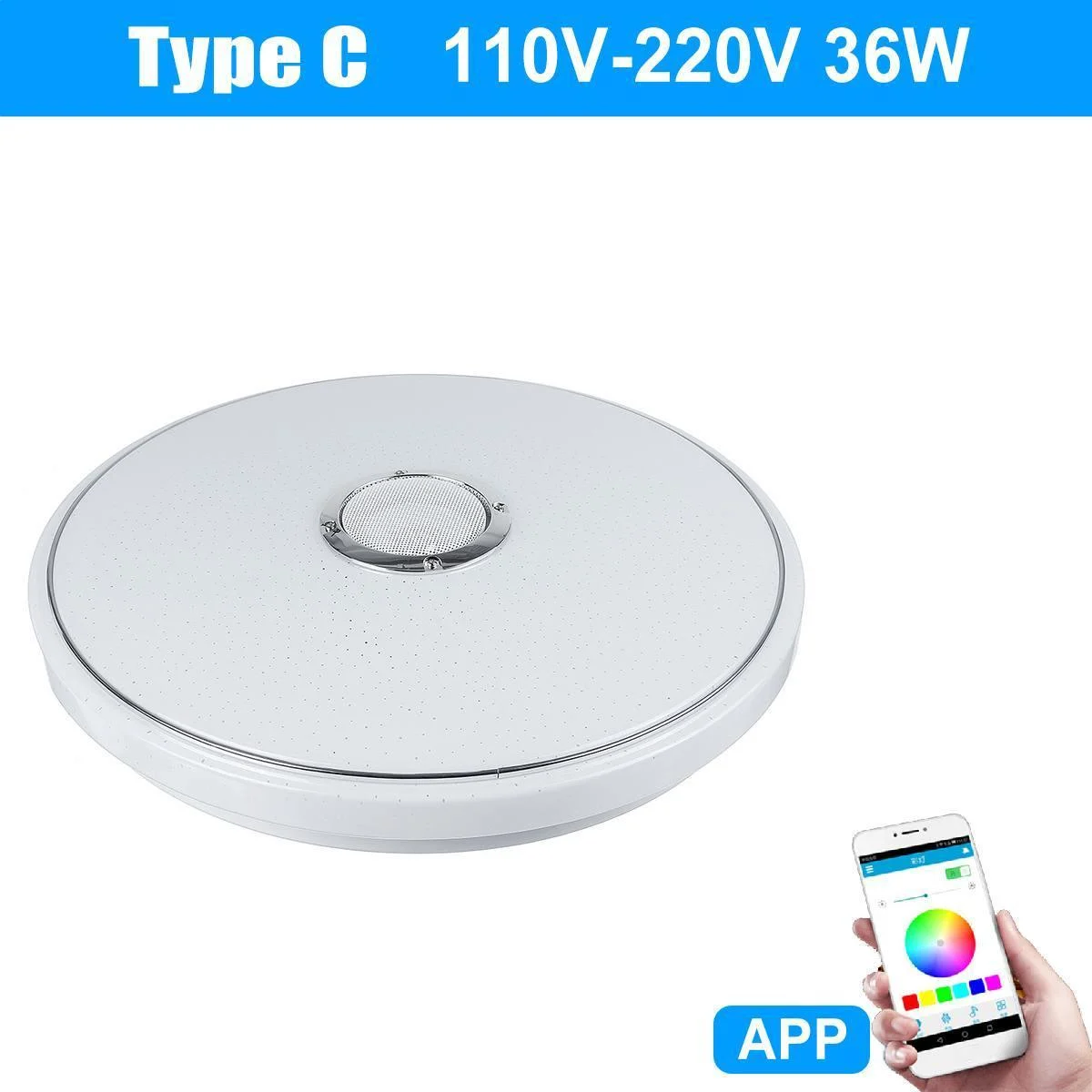 Modern Rgb Led Ceiling Lights Home Lighting 36w 60w Bluetooth With Remote Control 602249