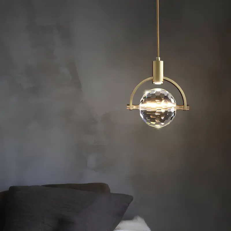 Modern ring crystal led pendelleuchte halbring kristallelemente luxusbeleuchtung energiesparend xlumina5