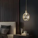 Modern ring crystal led pendelleuchte halbring kristallelemente luxusbeleuchtung energiesparend xlumina6
