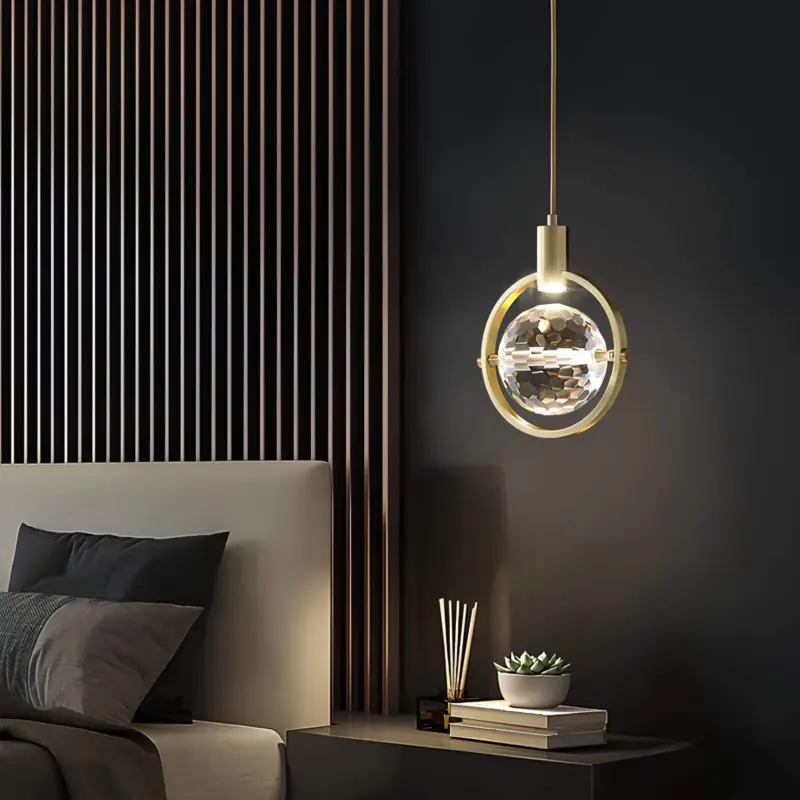 Modern ring crystal led pendelleuchte halbring kristallelemente luxusbeleuchtung energiesparend xlumina6
