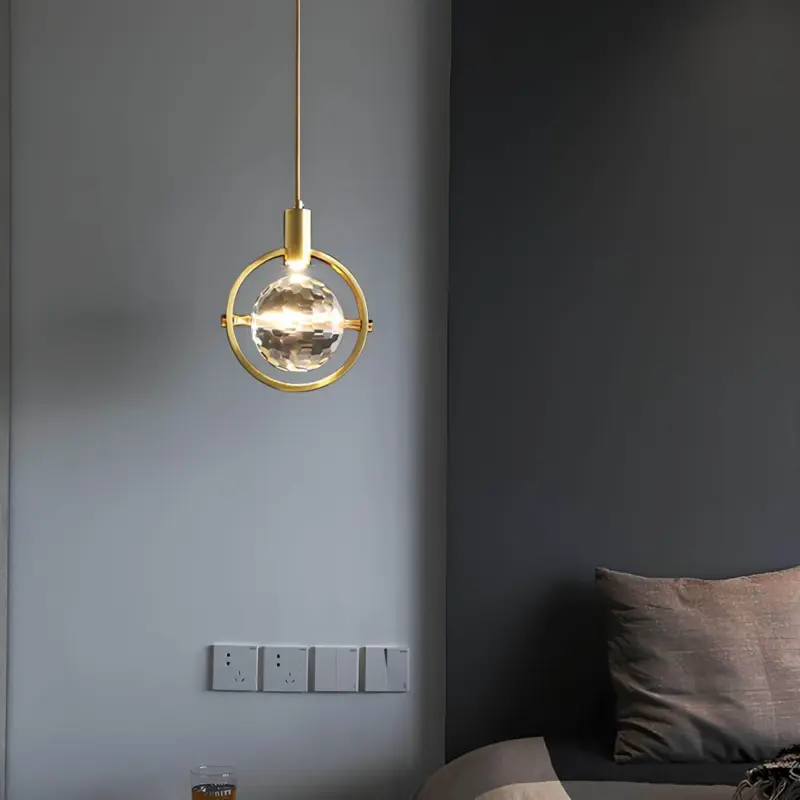 Modern ring crystal led pendelleuchte halbring kristallelemente luxusbeleuchtung energiesparend xlumina7