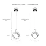 Modern ring crystal led pendelleuchte halbring kristallelemente luxusbeleuchtung energiesparend xlumina9