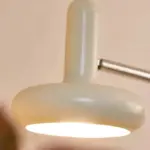 Modern white glass disc table lamp