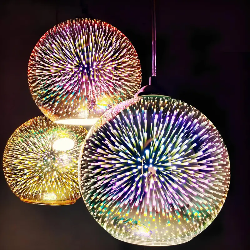 Moderne 3d feuerwerk glas hangelampe kreative beleuchtung xlumina