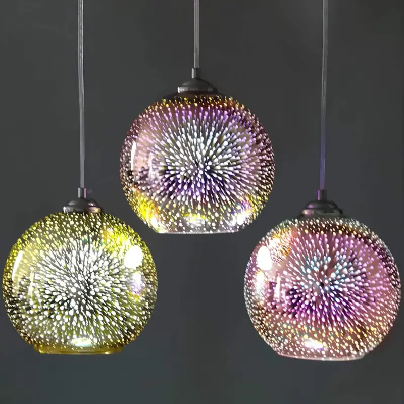 Moderne 3d feuerwerk glas hangelampe kreative beleuchtung xlumina