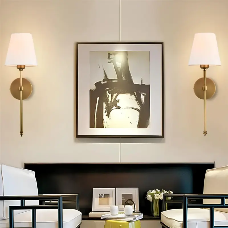 Moderne amerikanische Wandleuchte metall glas led beleuchtung schwarz gold wohnzimmer dekoration xLumina