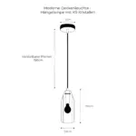 Moderne deckenleuchte haengelampe mit k9 kristallen glamouroeses licht stilvolles design energieeffizient xlumina9