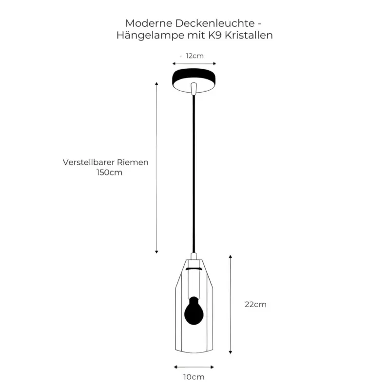 Moderne deckenleuchte haengelampe mit k9 kristallen glamouroeses licht stilvolles design energieeffizient xlumina9