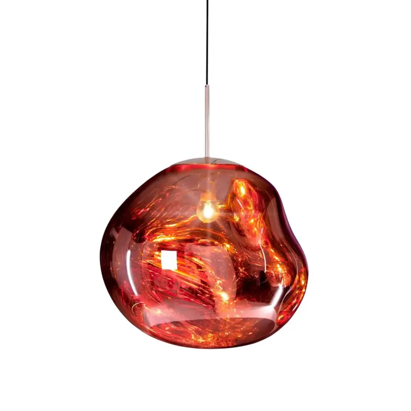 Moderne hangelampe silber rot glas elegante esszimmerbeleuchtung 30cm xlumina9
