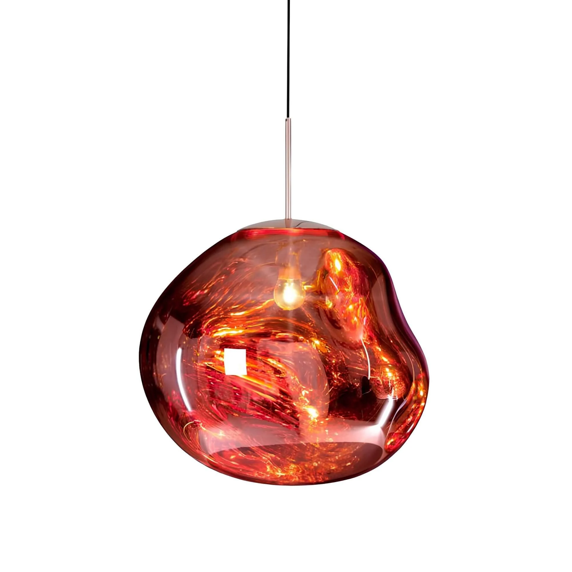 Moderne Hangelampe Silber Rot Glas Elegante Esszimmerbeleuchtung 30cm Xlumina9