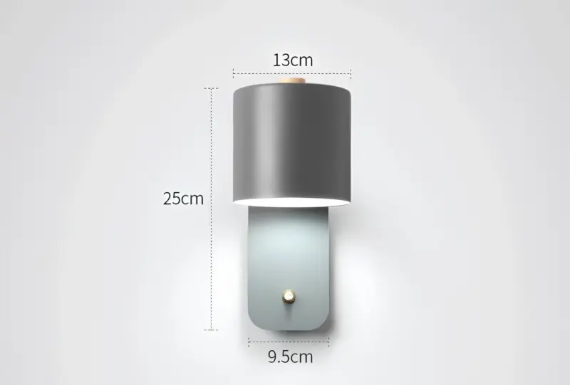 Moderne led wandleuchte mit schalter innenbeleuchtung schwarz weiss grau 9W xlumina