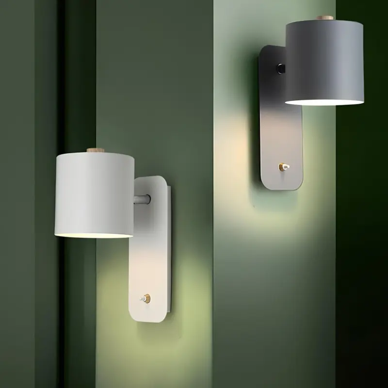 Moderne led wandleuchte mit schalter innenbeleuchtung schwarz weiss grau 9W xlumina