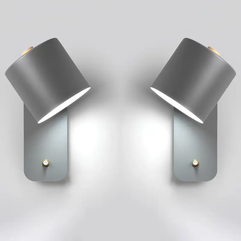 Moderne led wandleuchte mit schalter innenbeleuchtung schwarz weiss grau 9W xlumina