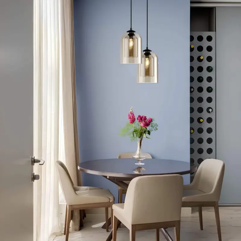 Moderne minimalistische bernstein rauchglas pendelleuchte led deckenleuchte xlumina2