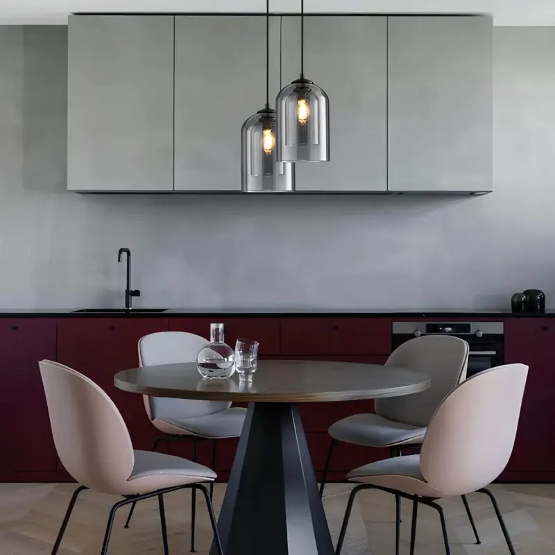 Moderne minimalistische bernstein rauchglas pendelleuchte led deckenleuchte xlumina3